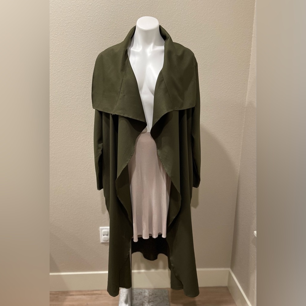 Waterfall lightweight coat olive green